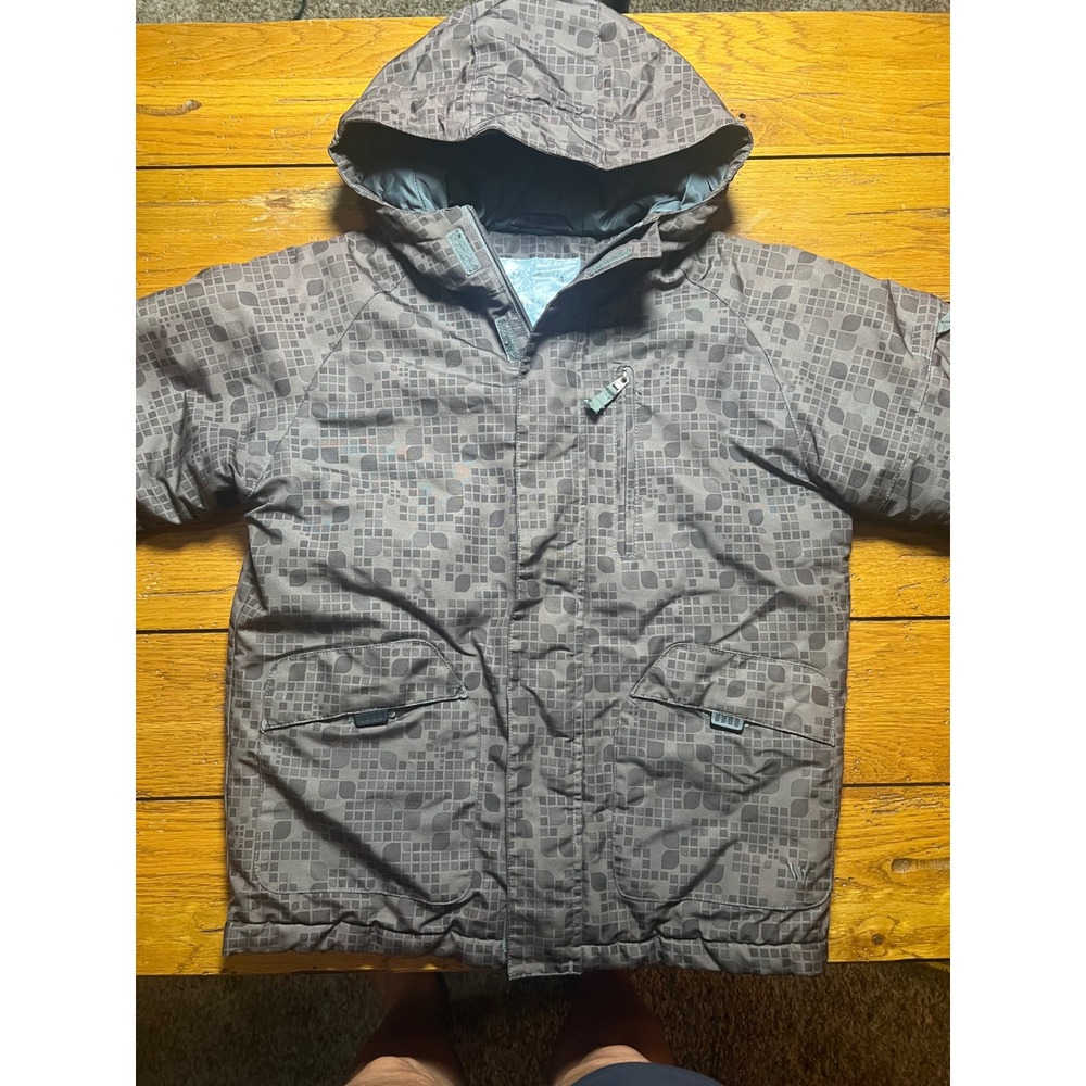 White Sierra Kids Brown Geometric Waterproof Insulated Winter Ski Jacket Medium